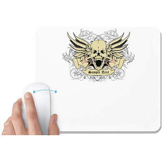                       UDNAG White Mousepad 'Death | sample text' for Computer / PC / Laptop [230 x 200 x 5mm]                                              