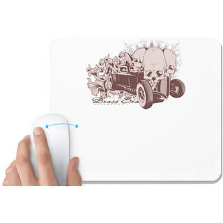                       UDNAG White Mousepad 'Death | car' for Computer / PC / Laptop [230 x 200 x 5mm]                                              