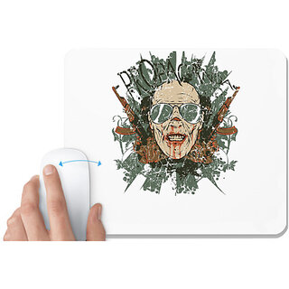                       UDNAG White Mousepad 'Death | Propaganda death blood and guns' for Computer / PC / Laptop [230 x 200 x 5mm]                                              