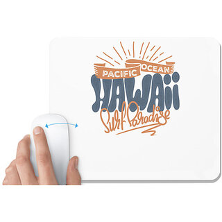                       UDNAG White Mousepad 'Pacific ocean hawai surf paradise' for Computer / PC / Laptop [230 x 200 x 5mm]                                              