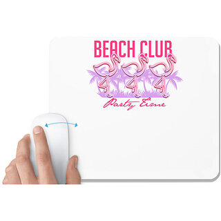                       UDNAG White Mousepad 'Party Time | Beach club party time' for Computer / PC / Laptop [230 x 200 x 5mm]                                              