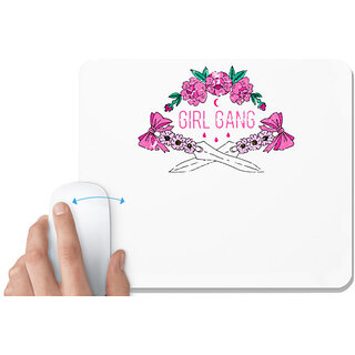                       UDNAG White Mousepad 'Girl gang' for Computer / PC / Laptop [230 x 200 x 5mm]                                              