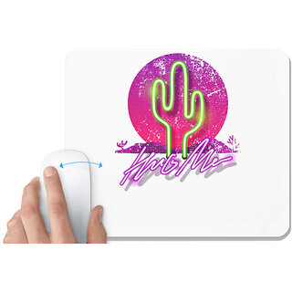                      UDNAG White Mousepad 'Hug me and cactus' for Computer / PC / Laptop [230 x 200 x 5mm]                                              