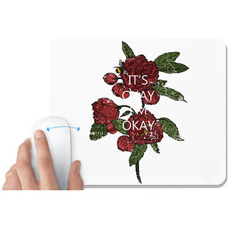                       UDNAG White Mousepad 'Flower | Rose flower' for Computer / PC / Laptop [230 x 200 x 5mm]                                              