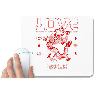                       UDNAG White Mousepad 'Love dragon and error' for Computer / PC / Laptop [230 x 200 x 5mm]                                              