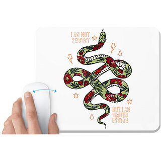                       UDNAG White Mousepad 'Snake' for Computer / PC / Laptop [230 x 200 x 5mm]                                              