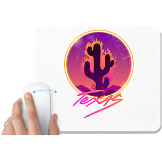                       UDNAG White Mousepad 'Texas | Burning cactus' for Computer / PC / Laptop [230 x 200 x 5mm]                                              