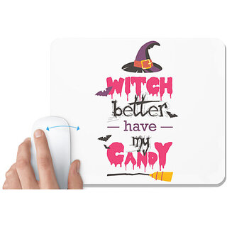                       UDNAG White Mousepad 'Joker Candy | Witch better have my candy' for Computer / PC / Laptop [230 x 200 x 5mm]                                              