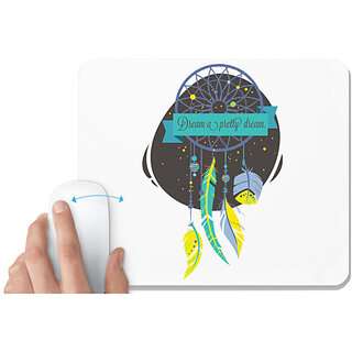                       UDNAG White Mousepad 'Dream Catcher | Dream a pretty dream' for Computer / PC / Laptop [230 x 200 x 5mm]                                              