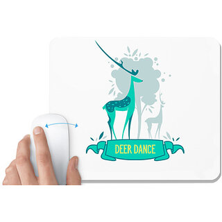                       UDNAG White Mousepad 'Deer dance' for Computer / PC / Laptop [230 x 200 x 5mm]                                              
