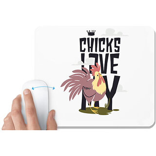                       UDNAG White Mousepad 'Crown and Rooster' for Computer / PC / Laptop [230 x 200 x 5mm]                                              