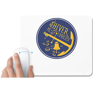                       UDNAG White Mousepad 'Anchor | Shiver me timbers' for Computer / PC / Laptop [230 x 200 x 5mm]                                              