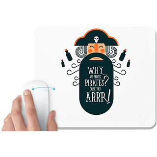                       UDNAG White Mousepad 'Pirates' for Computer / PC / Laptop [230 x 200 x 5mm]                                              
