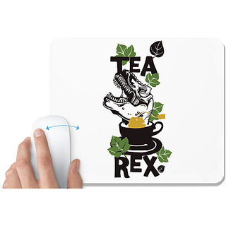                       UDNAG White Mousepad 'Tea Rex' for Computer / PC / Laptop [230 x 200 x 5mm]                                              