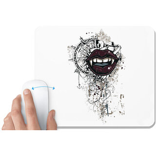                       UDNAG White Mousepad 'Wheel and Mouth' for Computer / PC / Laptop [230 x 200 x 5mm]                                              