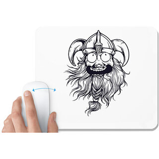                       UDNAG White Mousepad 'Viking | Death' for Computer / PC / Laptop [230 x 200 x 5mm]                                              