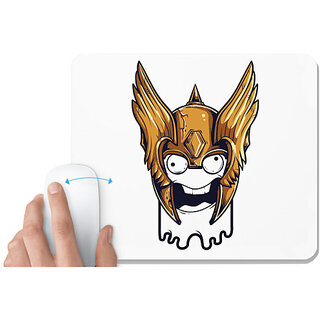                       UDNAG White Mousepad 'Vikings | Warrior crown' for Computer / PC / Laptop [230 x 200 x 5mm]                                              