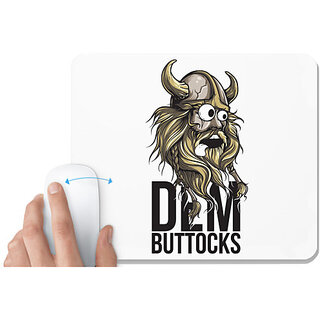                       UDNAG White Mousepad 'Vikings | DEM buttocks' for Computer / PC / Laptop [230 x 200 x 5mm]                                              