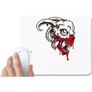                       UDNAG White Mousepad 'Death | Blood and death' for Computer / PC / Laptop [230 x 200 x 5mm]                                              