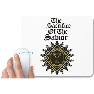                       UDNAG White Mousepad 'The Sacrifice of the Sabior' for Computer / PC / Laptop [230 x 200 x 5mm]                                              
