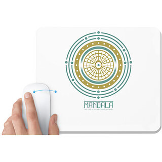                       UDNAG White Mousepad 'Mandala | The life is never ending journey' for Computer / PC / Laptop [230 x 200 x 5mm]                                              