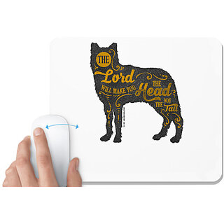                       UDNAG White Mousepad 'Lord | The lord will make you the head not the tail' for Computer / PC / Laptop [230 x 200 x 5mm]                                              
