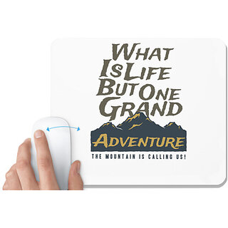                       UDNAG White Mousepad 'Mountain and adventure | Mountain and adventure' for Computer / PC / Laptop [230 x 200 x 5mm]                                              