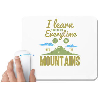                       UDNAG White Mousepad 'Mountains' for Computer / PC / Laptop [230 x 200 x 5mm]                                              