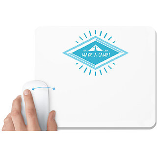                       UDNAG White Mousepad 'Make a camp' for Computer / PC / Laptop [230 x 200 x 5mm]                                              