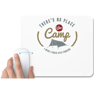                      UDNAG White Mousepad 'Camp and Tent' for Computer / PC / Laptop [230 x 200 x 5mm]                                              