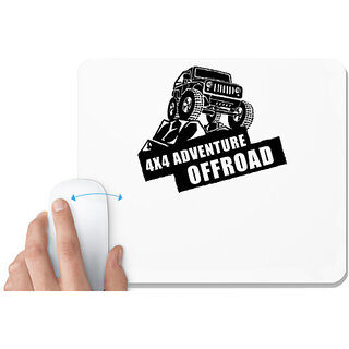                       UDNAG White Mousepad 'Adventure offroad' for Computer / PC / Laptop [230 x 200 x 5mm]                                              