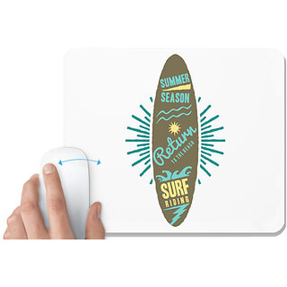                       UDNAG White Mousepad 'Surf Riding' for Computer / PC / Laptop [230 x 200 x 5mm]                                              