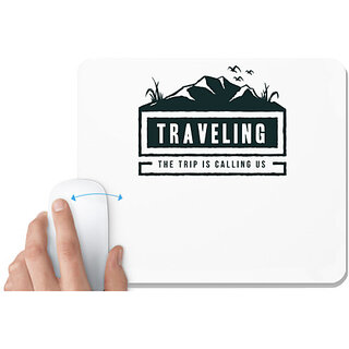                      UDNAG White Mousepad 'Mountain travelling' for Computer / PC / Laptop [230 x 200 x 5mm]                                              