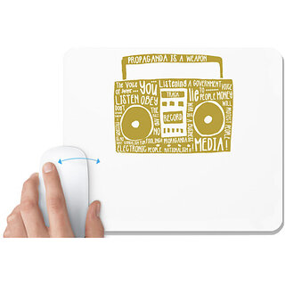                       UDNAG White Mousepad 'Media Player' for Computer / PC / Laptop [230 x 200 x 5mm]                                              