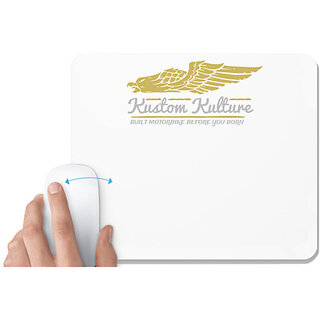                       UDNAG White Mousepad 'Eagle and Custome Culture' for Computer / PC / Laptop [230 x 200 x 5mm]                                              