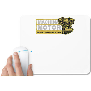                       UDNAG White Mousepad 'machina Motor' for Computer / PC / Laptop [230 x 200 x 5mm]                                              