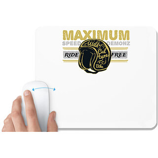                       UDNAG White Mousepad 'Ride and Helmet' for Computer / PC / Laptop [230 x 200 x 5mm]                                              