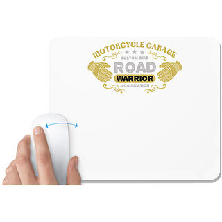                       UDNAG White Mousepad 'Road Warrior' for Computer / PC / Laptop [230 x 200 x 5mm]                                              