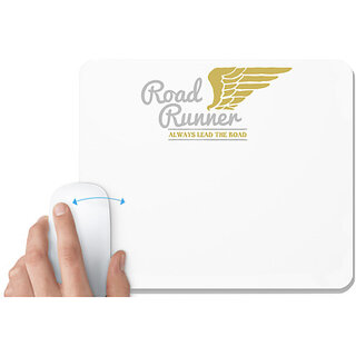                       UDNAG White Mousepad 'Road Runner' for Computer / PC / Laptop [230 x 200 x 5mm]                                              