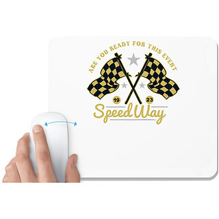                       UDNAG White Mousepad 'Race Event | Speedway' for Computer / PC / Laptop [230 x 200 x 5mm]                                              