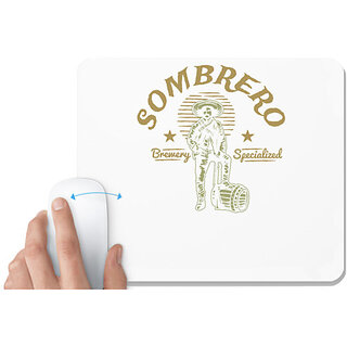                       UDNAG White Mousepad 'Wild wild west | Sombrero' for Computer / PC / Laptop [230 x 200 x 5mm]                                              