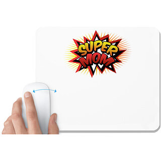                       UDNAG White Mousepad 'Mother | Super Mom' for Computer / PC / Laptop [230 x 200 x 5mm]                                              