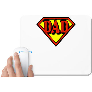                       UDNAG White Mousepad 'Dad' for Computer / PC / Laptop [230 x 200 x 5mm]                                              