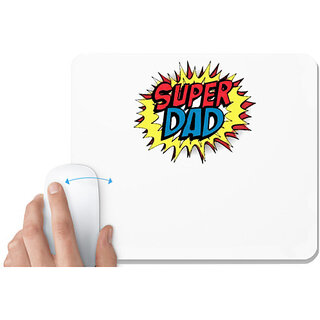                       UDNAG White Mousepad 'Pappa | Super Dad' for Computer / PC / Laptop [230 x 200 x 5mm]                                              