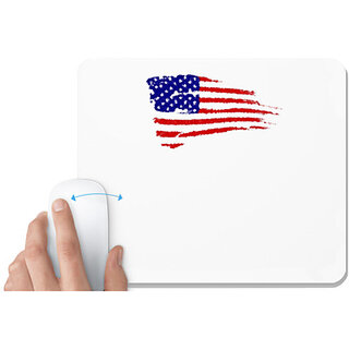                       UDNAG White Mousepad 'Flag | American Flag illustration' for Computer / PC / Laptop [230 x 200 x 5mm]                                              