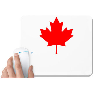                       UDNAG White Mousepad 'Canadian Flag | Canadian Maple leaf' for Computer / PC / Laptop [230 x 200 x 5mm]                                              