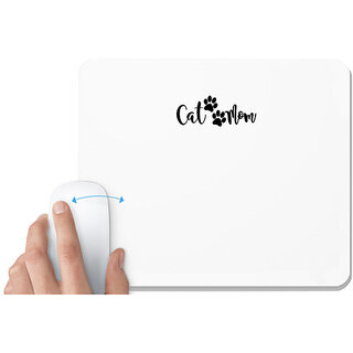                       UDNAG White Mousepad 'Mom | Cat Mother' for Computer / PC / Laptop [230 x 200 x 5mm]                                              