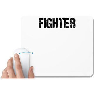                       UDNAG White Mousepad 'Fighter' for Computer / PC / Laptop [230 x 200 x 5mm]                                              