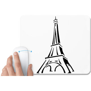                       UDNAG White Mousepad 'Tower | Eiffel Tower' for Computer / PC / Laptop [230 x 200 x 5mm]                                              
