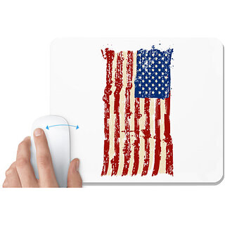                       UDNAG White Mousepad 'USA Flag | American Flag' for Computer / PC / Laptop [230 x 200 x 5mm]                                              